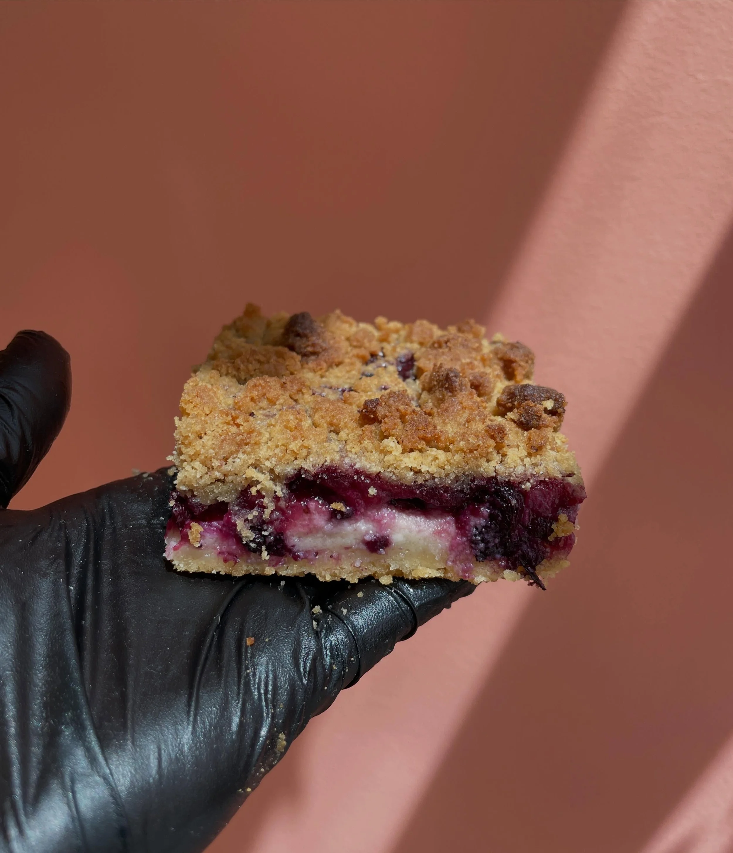 What if&hellip;
you got yourself a Berries n&rsquo; Cream Pie Bar this weekend?
Whipped cream cheese and berry pie filling are baked with our spiced crumble in a shortbread crust. Available as a special for the rest of this month and into Father&rsqu
