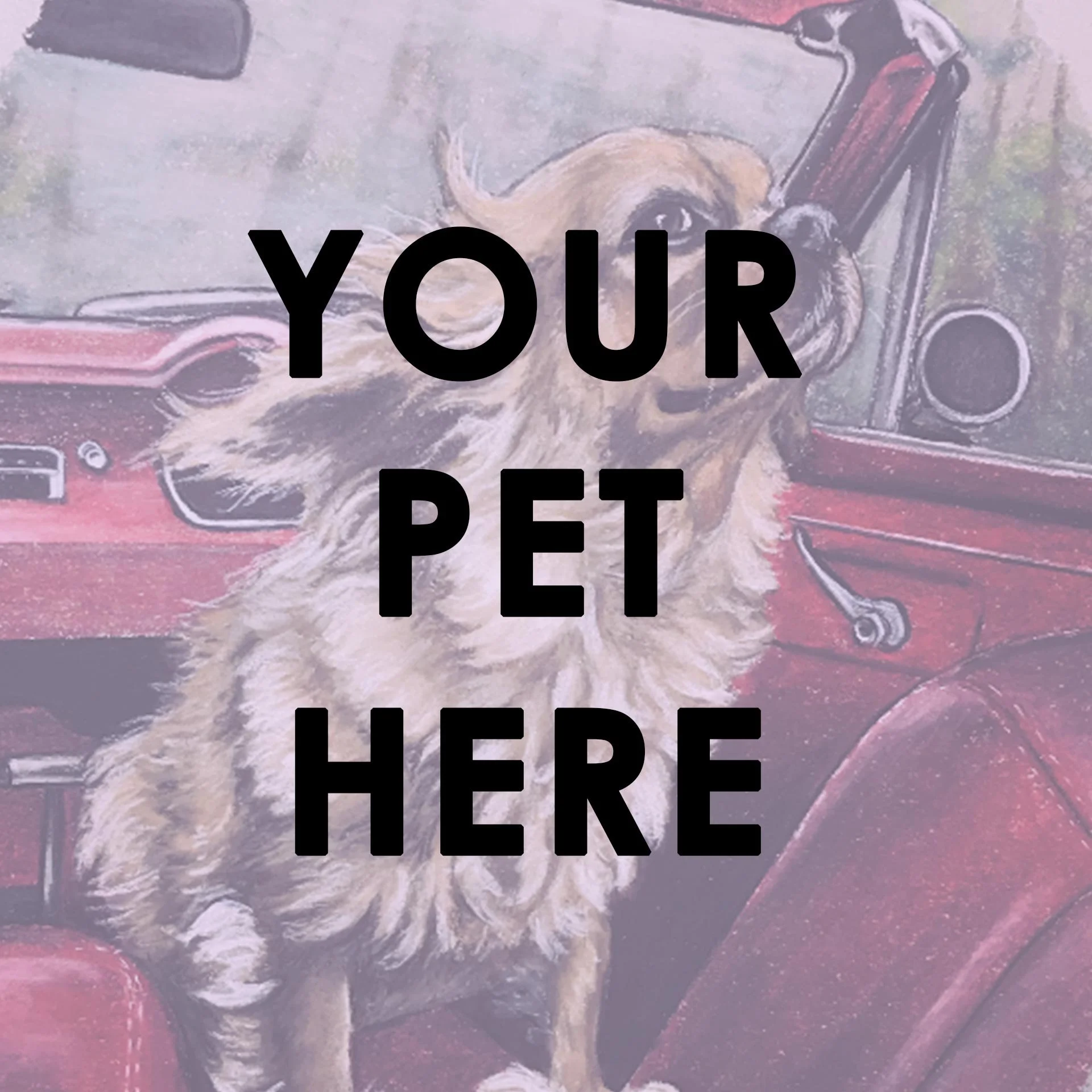 Custom Charcoal Pet Portrait + Background