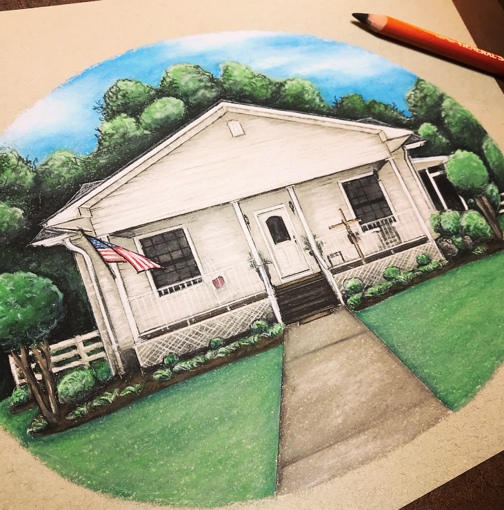 Custom Portrait of a Home