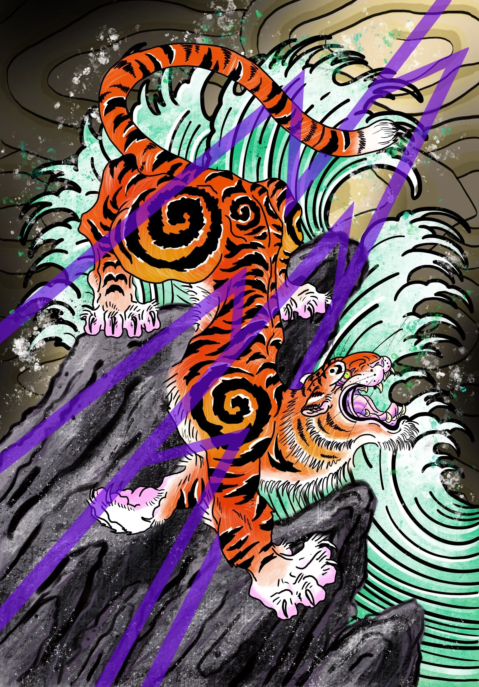 Tiger and Lightning