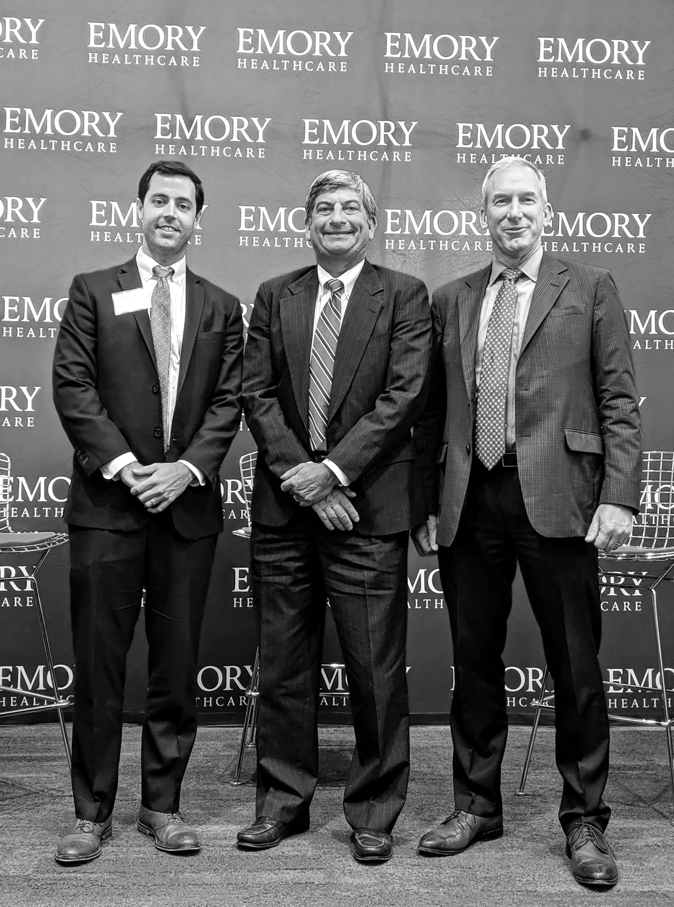 Pictured above from left to right: James Lewis, Co-Founder and CEO of 11|TEN Innovation Partners; Scott D. Boden, M.D., Vice President of Business Innovation, Emory Healthcare; David Widmann, President and CEO, Konica Minolta Healthcare Americas.