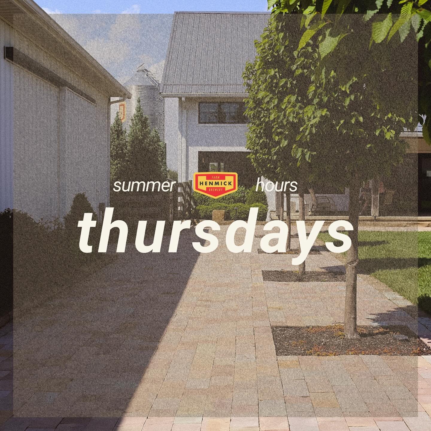 This Thursday, June 12, we&rsquo;ll begin our extended Thursday hours! Open 12-10p w. rotating food trucks.
Current hours:
Closed Monday-Wednesday 
Thursday 12-10p
Friday 12-10p
Saturday 12-10p
Sunday 12-7p