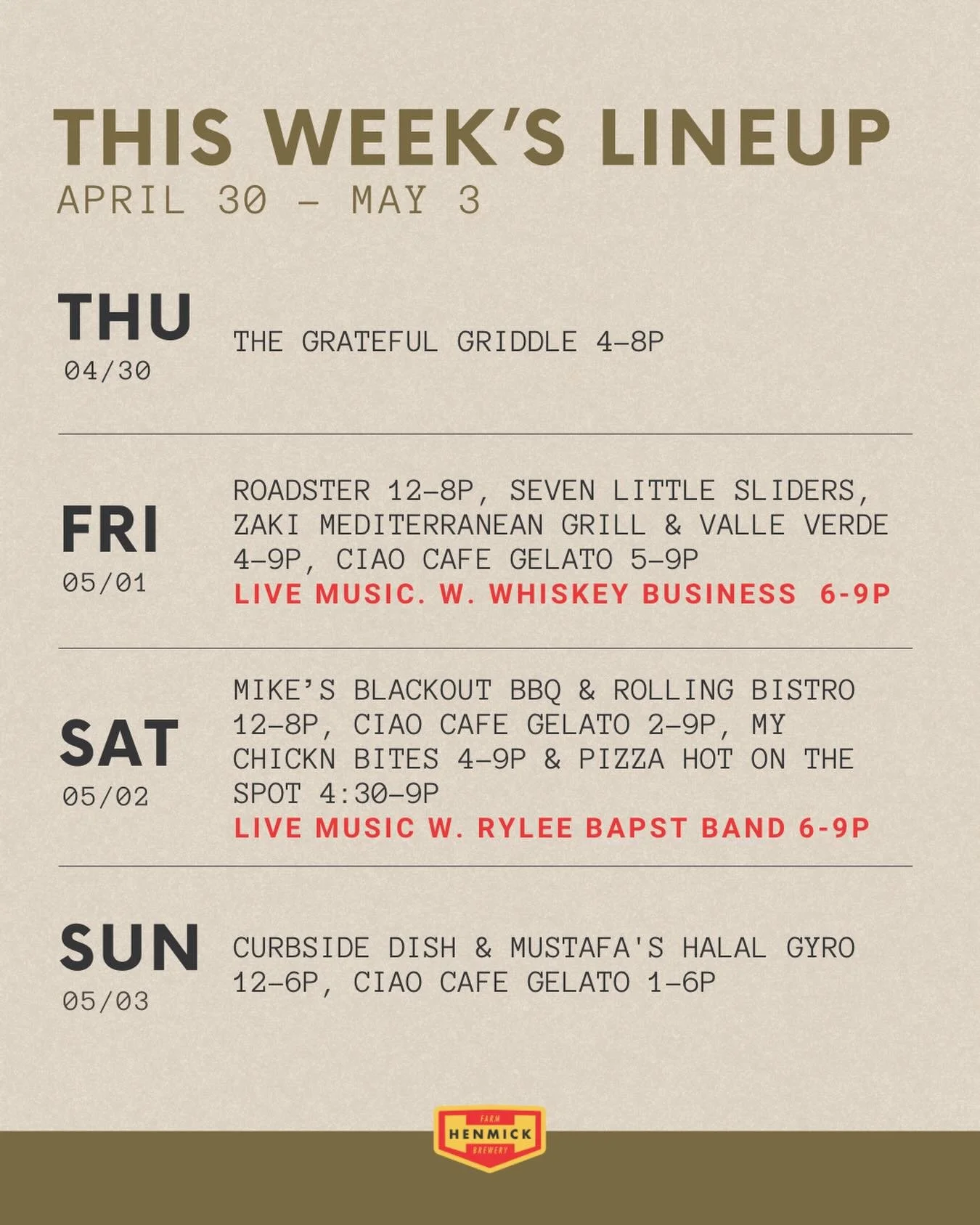 April 30 - May 03 🍻