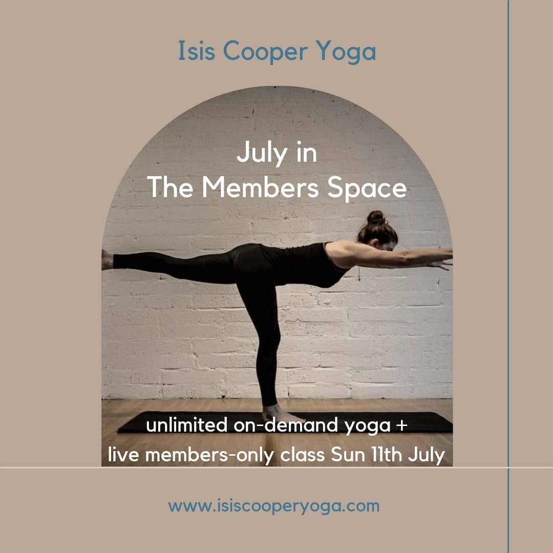 A new month is here! New classes going live in The Members Space this evening.

This month will be all about play, fluid movement, and deep rest. We'll connect to the pelvic area and create space in the hip joints.

And our live members-only class wi