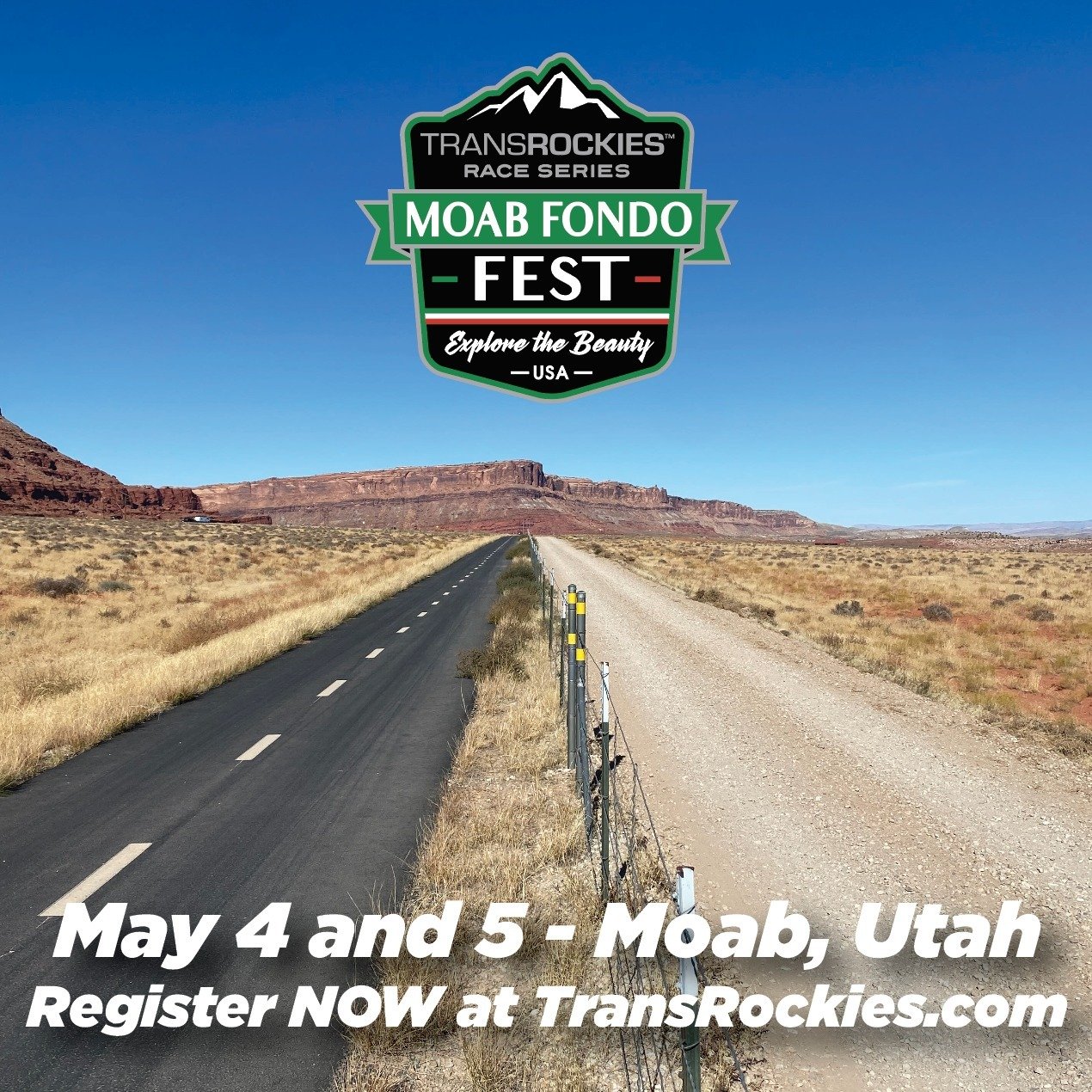 🚨 Early bird spots for Moab Fondo Fest are now SOLD OUT! 🚨⁠
⁠
But don&rsquo;t worry&mdash;you can still register to join us May 4th and 5th in Moab for an unforgettable weekend of road and gravel cycling. Head over to transrockies.com to secure you