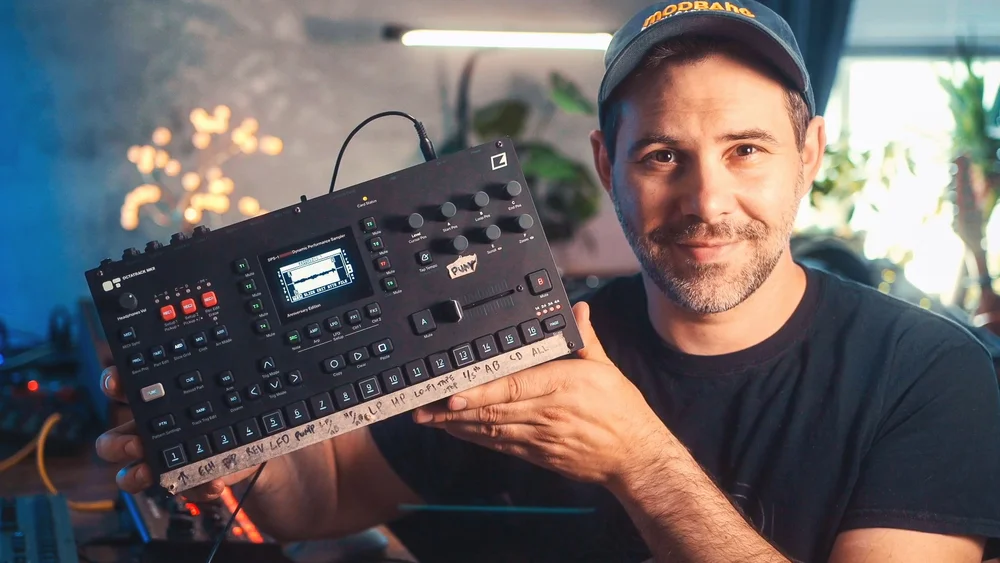 EZBOT with an Elektron Octatrack in his studio