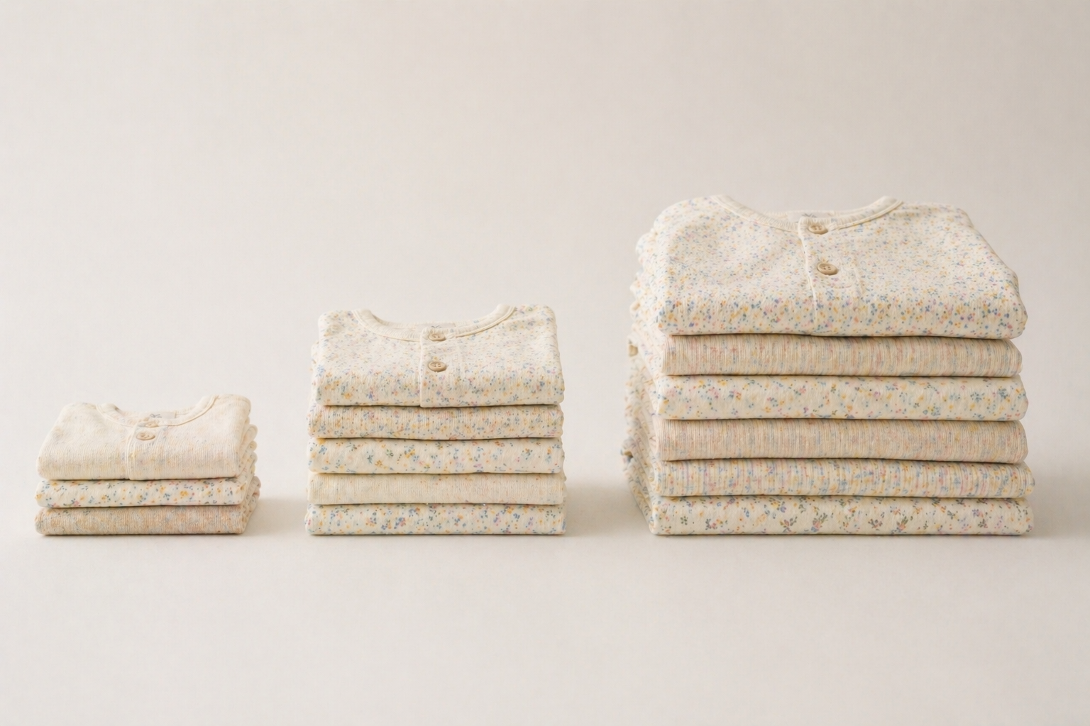 Children's sleepwear arranged to represent brand growth and scaling