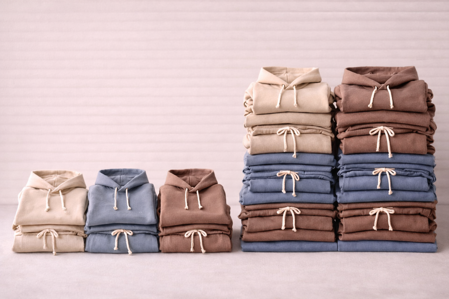 Comparison of small and large garment production quantities