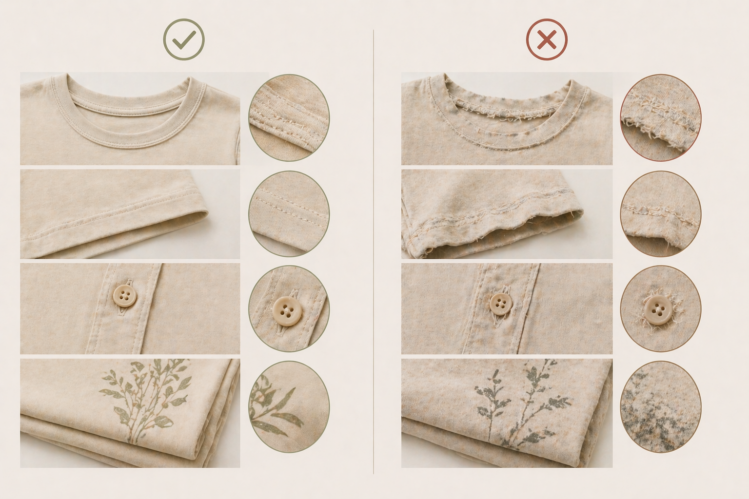 Comparison of high-quality and low-quality children's sleepwear manufacturing