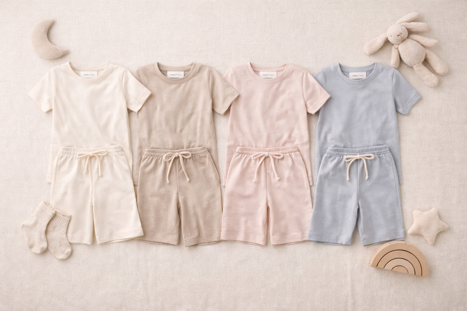 Children’s sleepwear collection showing cohesive brand design and matching pajama sets