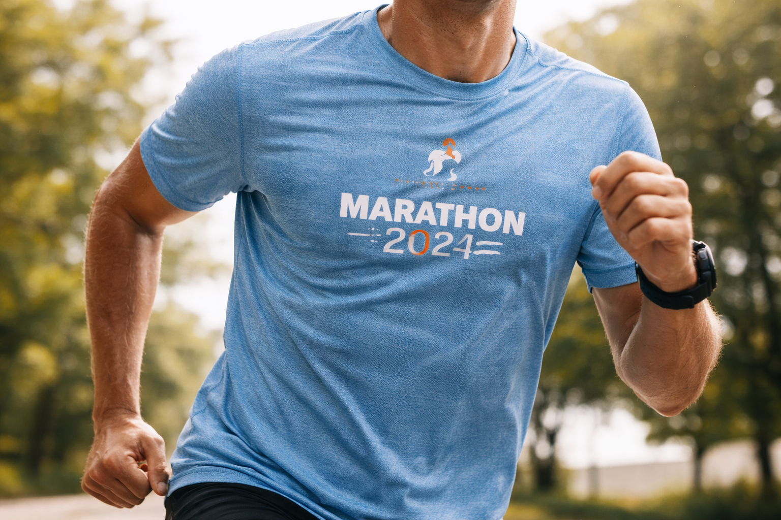 Performance fabric race shirt designed for warm-weather running