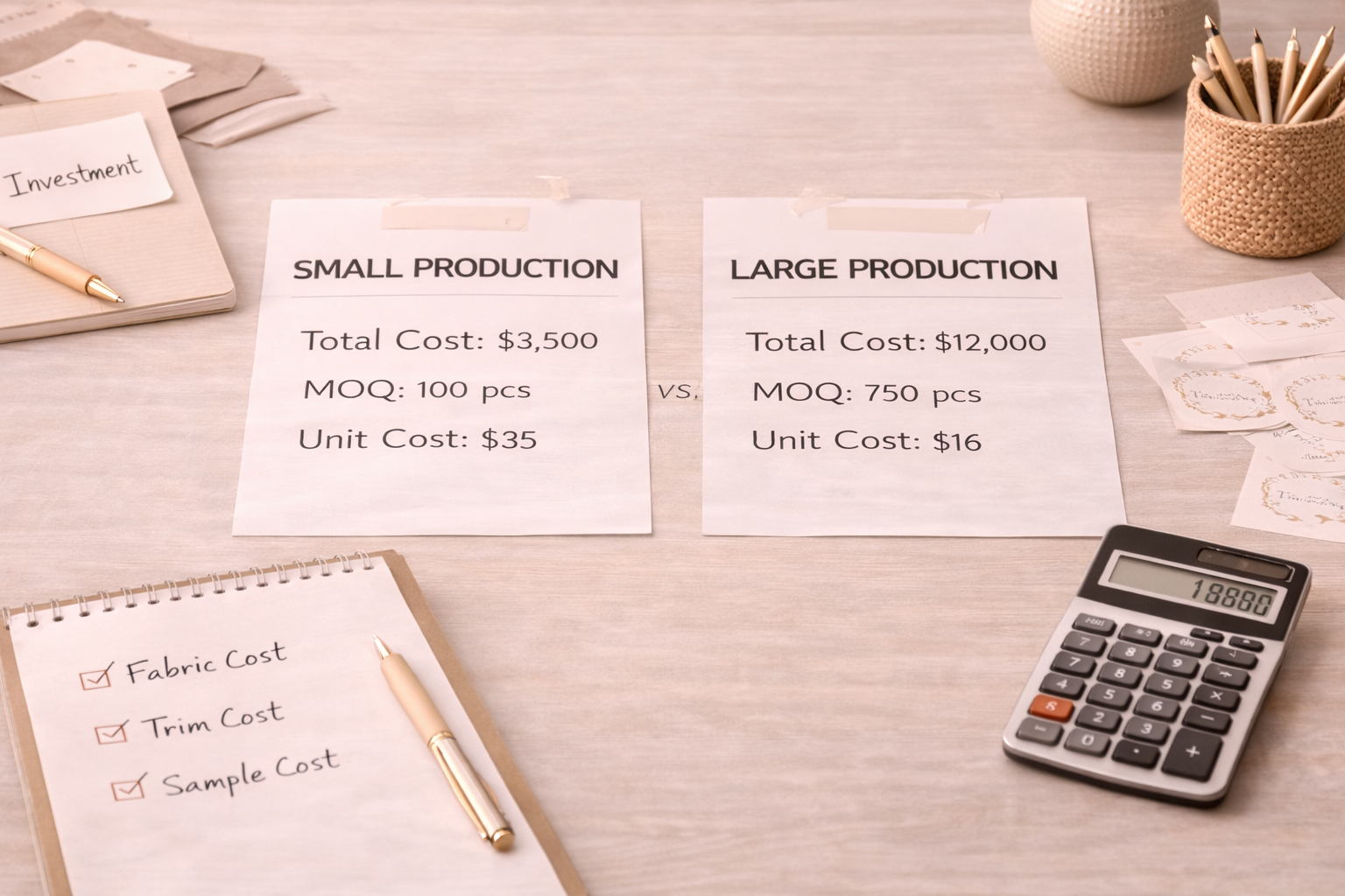 Comparing costs between low MOQ and high-volume manufacturing
