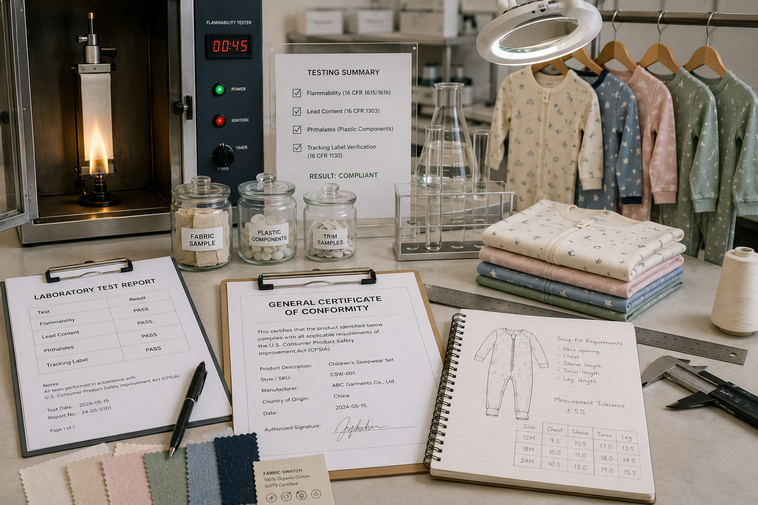 Children's apparel compliance testing and certification process.