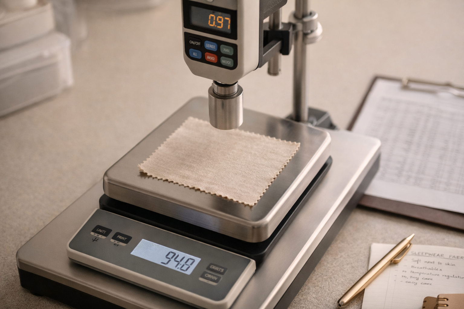 Measuring fabric weight and GSM for sleepwear material selection
