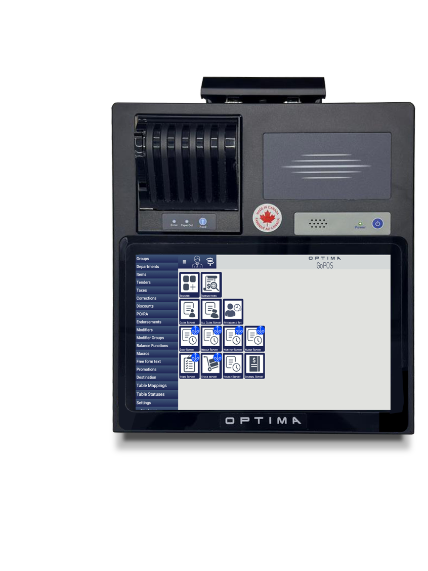 Optima GoPOS software on APOS-04