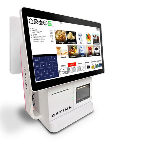 Optima APOS-06 POS terminal with dual displays