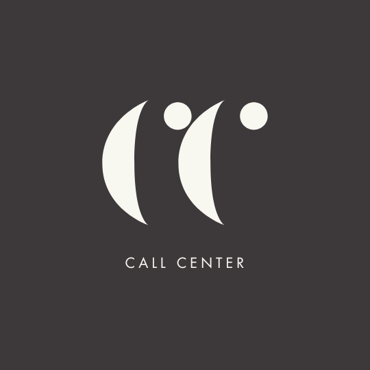 Logo featuring two phone icons and the words 'Call Center' on a dark background.