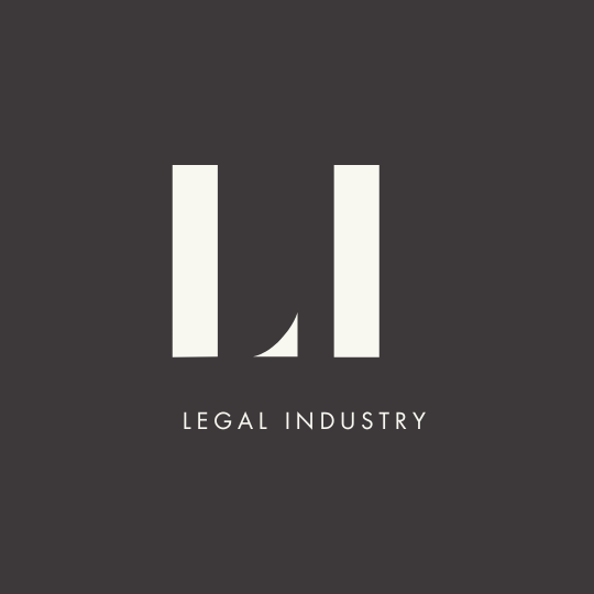 Black background with white stylized logo and the text 'LEGAL INDUSTRY'.