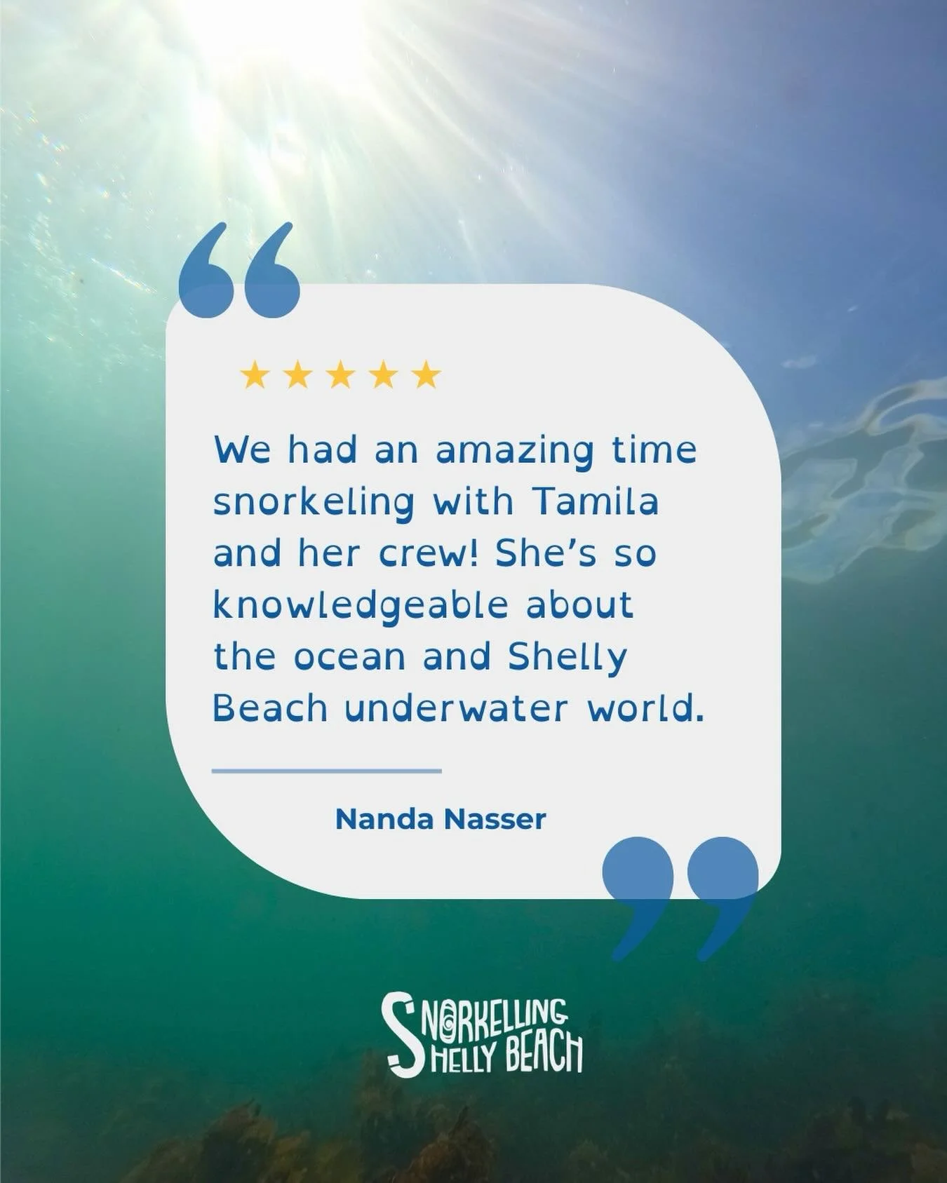 We are truly grateful for every piece of feedback we receive.🩵 Knowing that the snorkelling experience has positively impacted you is what motivates us every day. Every word, every message and every shared memory reassures us that we&rsquo;re on the