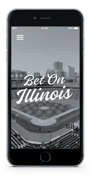 Mobile Phone with Bet on Illinois logo