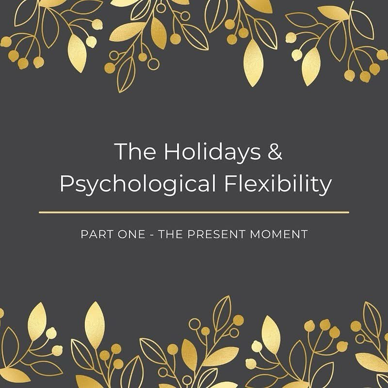 Psychological Flexibility During the Holiday Season &ndash; Part 1:

Hey Fellow Travelers, the first aspect of psychological flexibility I&rsquo;ll be sharing about is contact with the present moment. In all of us there is a part that can notice thin