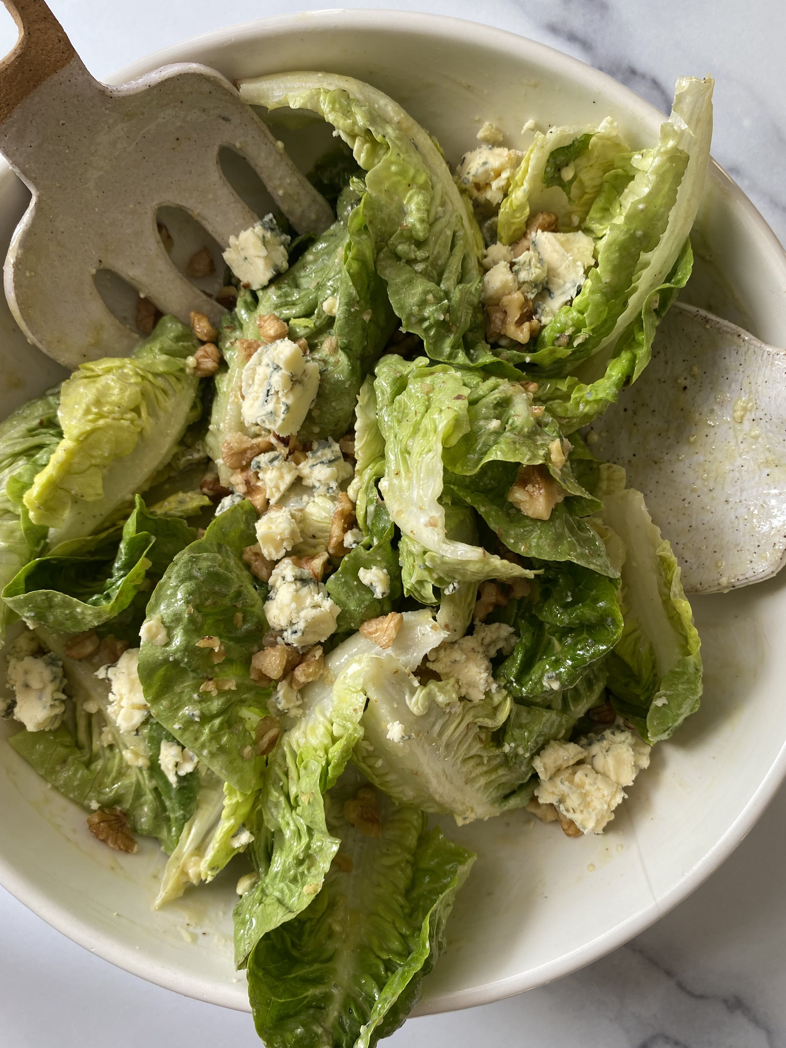 Blue Cheese and Walnut Salad with Simple Blue Cheese Vinaigrette