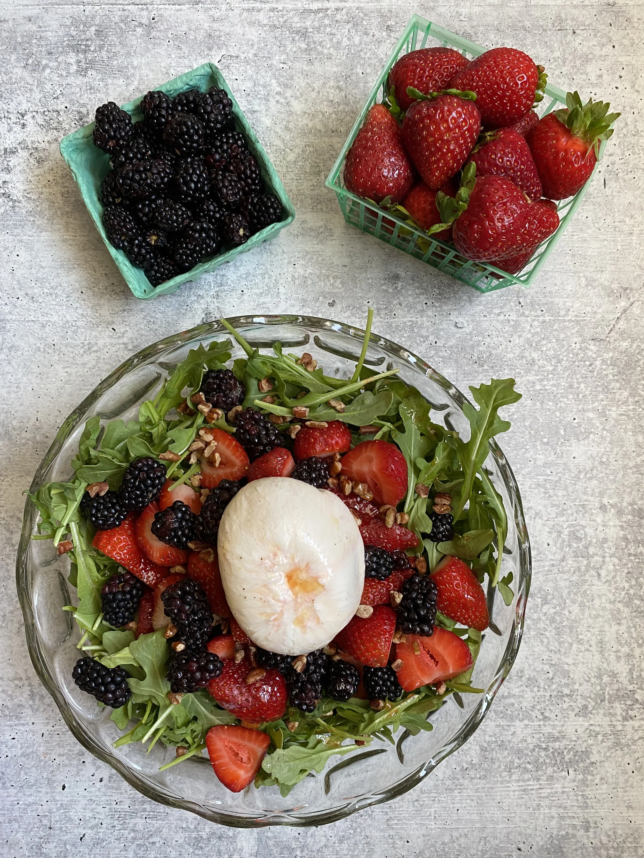 Berry Burrata Salad with Strawberry Balsamic Vinaigrette