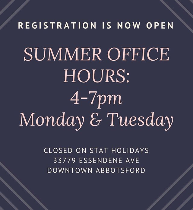 Register during our office hours for 2019-2020 season! Or you can email us for more info about classes &amp; summer camp! 
Drop in classes coming soon ! #letsjam