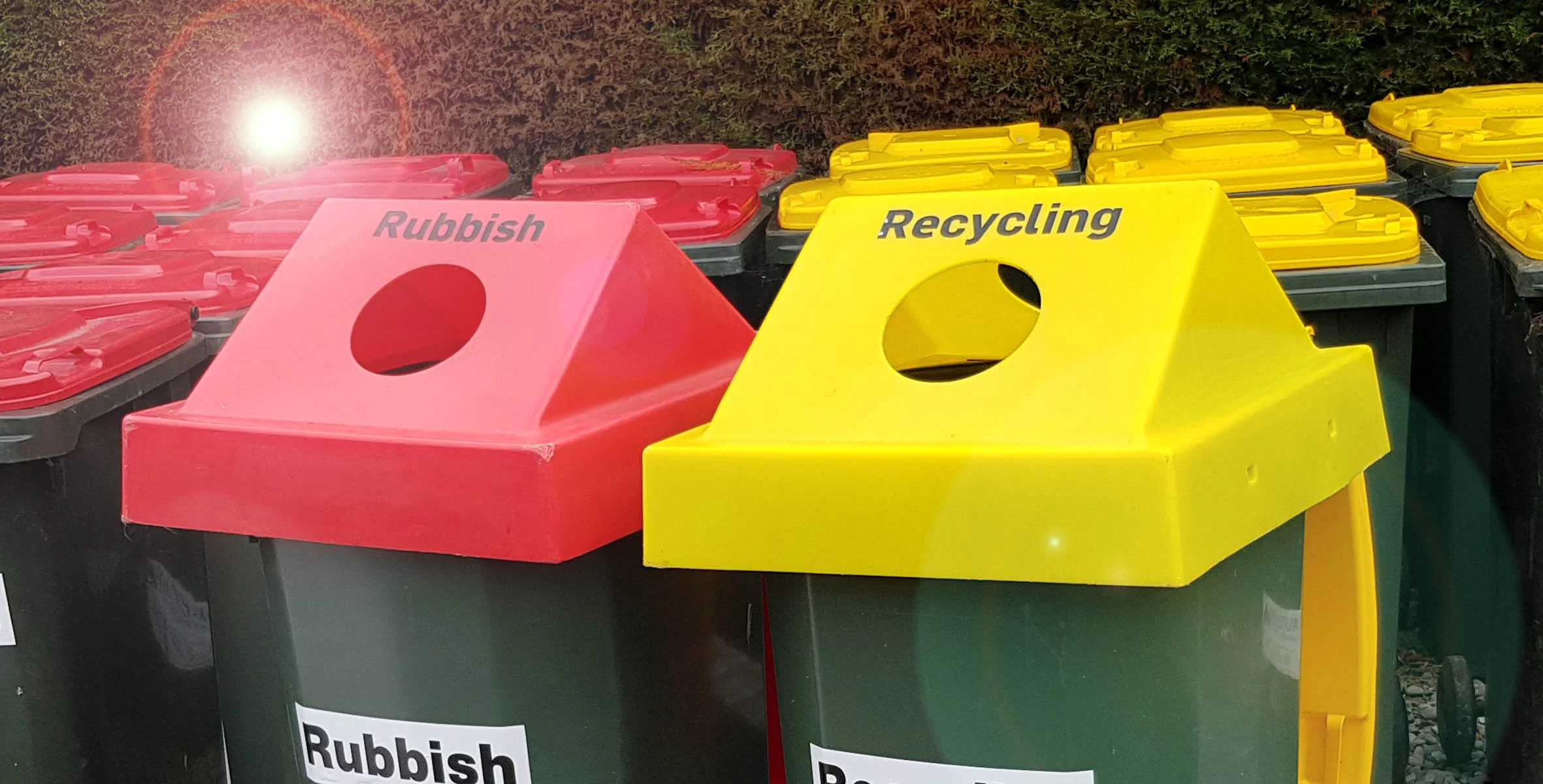 Wheelie Bins for Events (casual use)  Features: Green waste, Recycle Waste, General Rubbish Waste