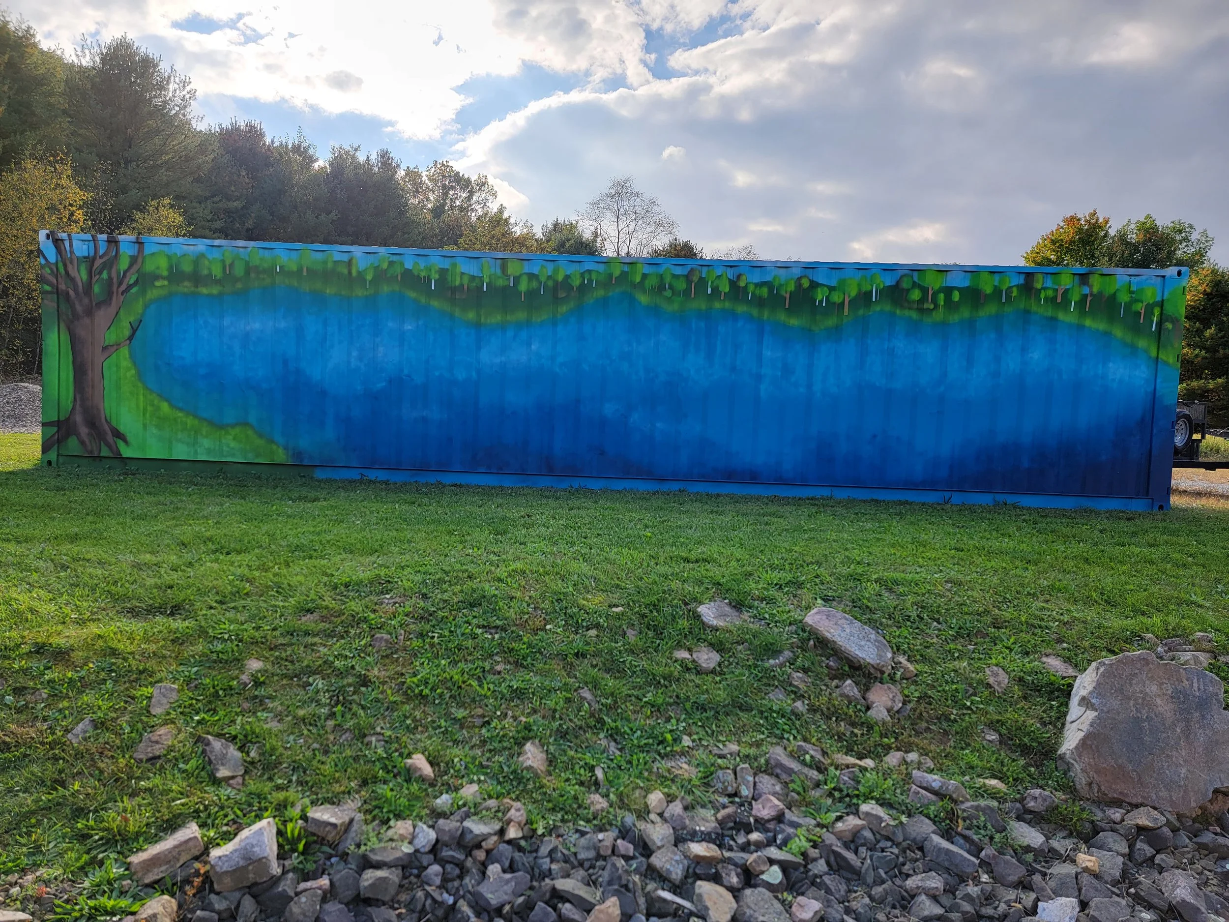 Shipping Container Halfway Done