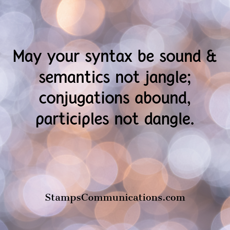 A grammatical toast you can use on a special day (Tuesday?) with your fizzy or filtered water.