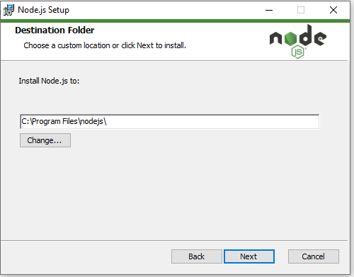 Node.js installation location