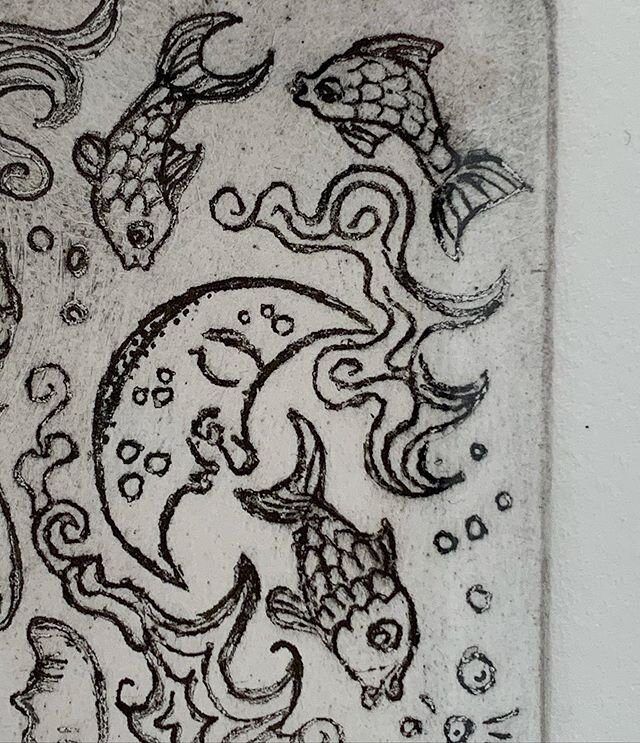 Happy World Ocean day! 🌊 ~~~ Here&rsquo;s a sneaky peak of something that has got me thinking 💭 #etching #art #feelinginspired #jersey #happyworldoceansday #iffishcouldfly