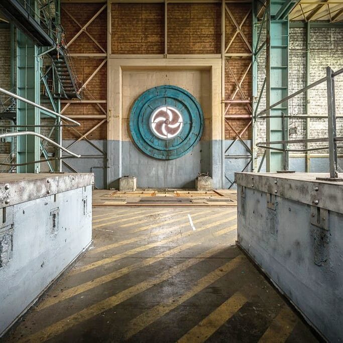 I am still obsessed with the site specific space we chose for The White Plague.
-
The space is ww2 aviation testing facility, we loved the history, the PPE colour pallet and the working mechanical cranes - perfect for the Marshal's grand entrance. 
-
