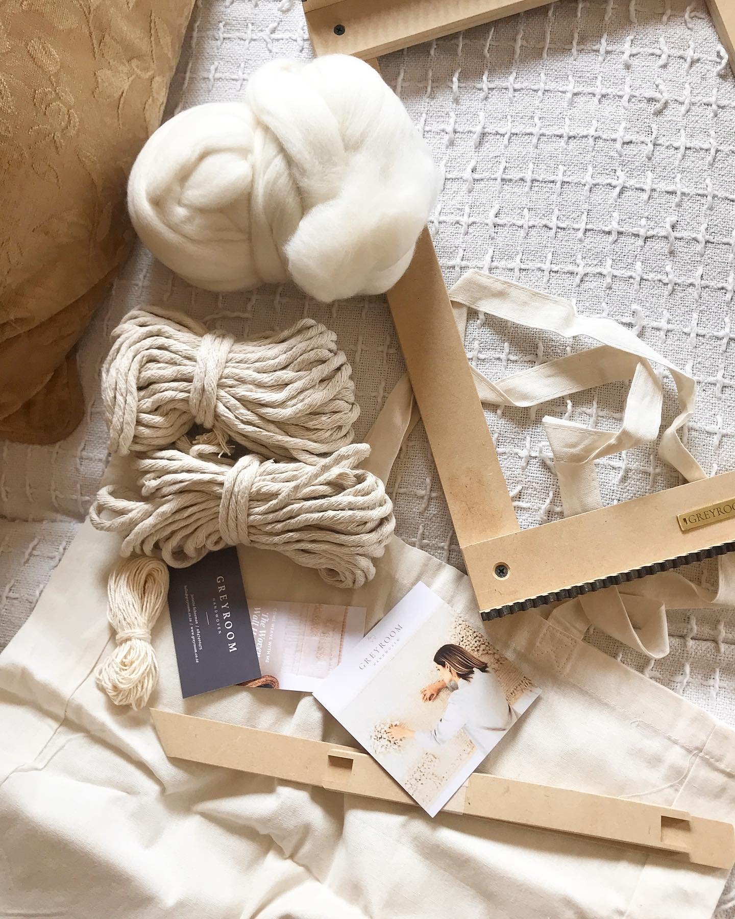 Some of the luxury wools and cottons that are available as part of our custom weaving kits. 
Shop yours via our website. 

#greyroomproducts #contemporarytextiles #fiberartist #textileart #wovenart #textilestudio #slowprocess #fibreartist #contempora