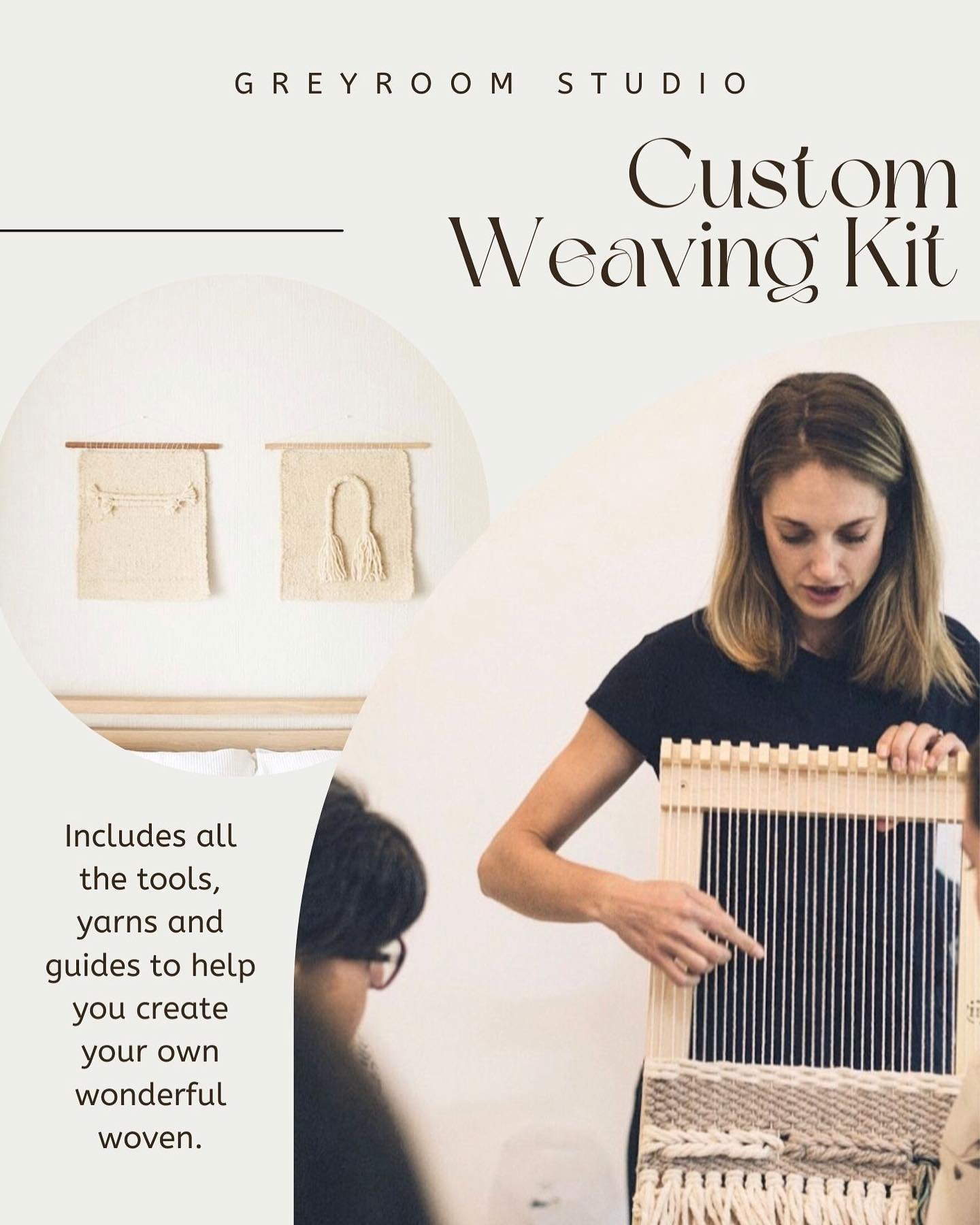 Shop our custom weaving kits online through the link in our profile 🧶

#greyroomproducts #contemporarytextiles #fiberartist #textileart #wovenart #textilestudio #slowprocess #fibreartist #contemporarytextileart #textiles #textileartist
#textiledesig