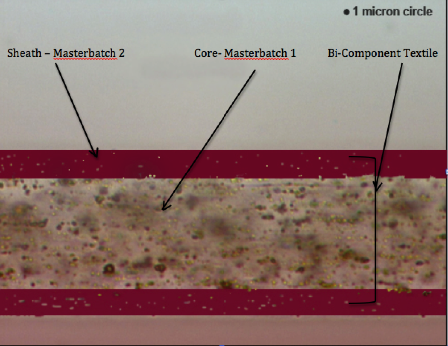 A bi-component textile cross section. Photo: Hologenix LLC