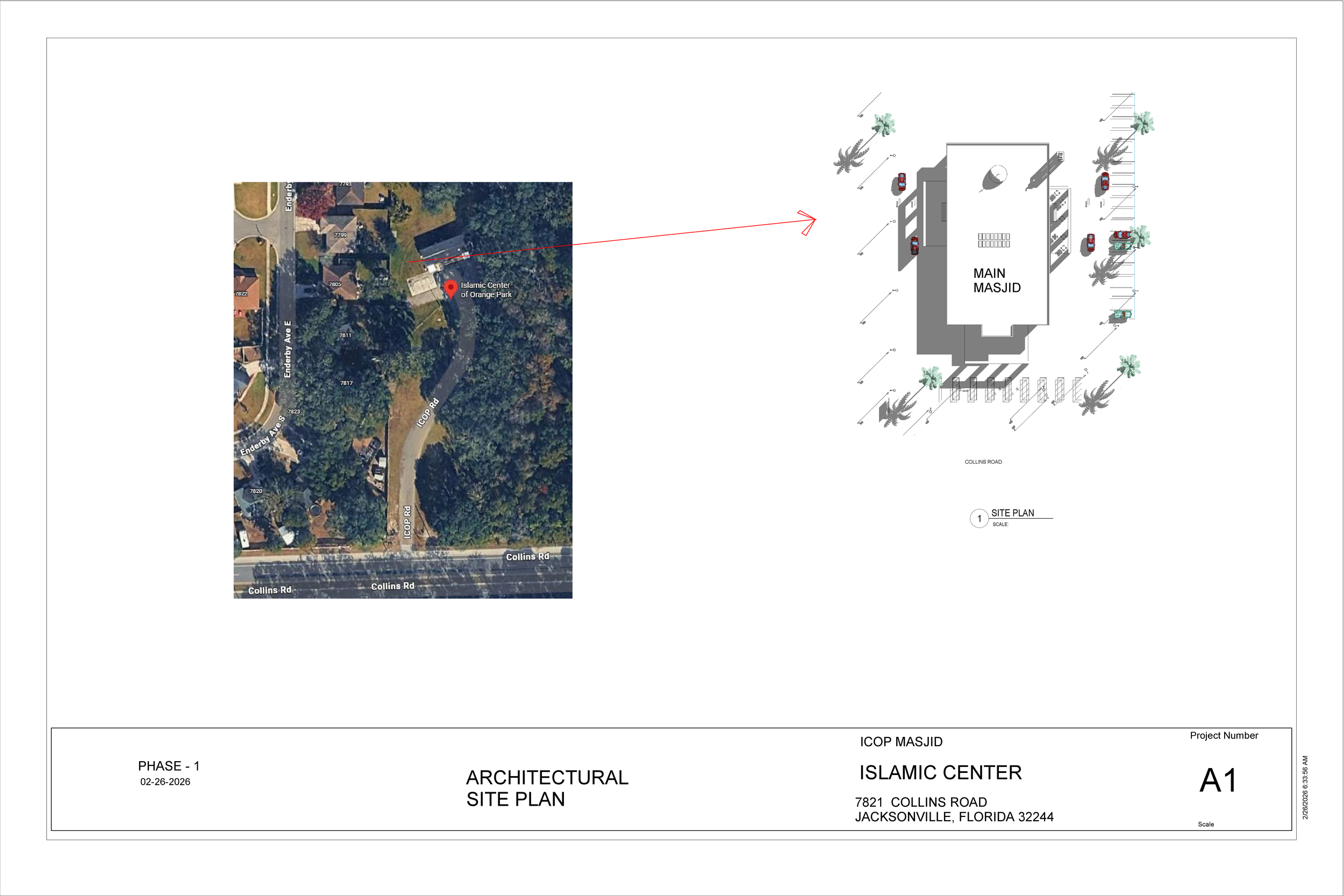 COLLINS ROAD ISLAMIC CENTER 2026 - Sheet - A1 - ARCHITECTURAL SITE PLAN 1 of 1.png
