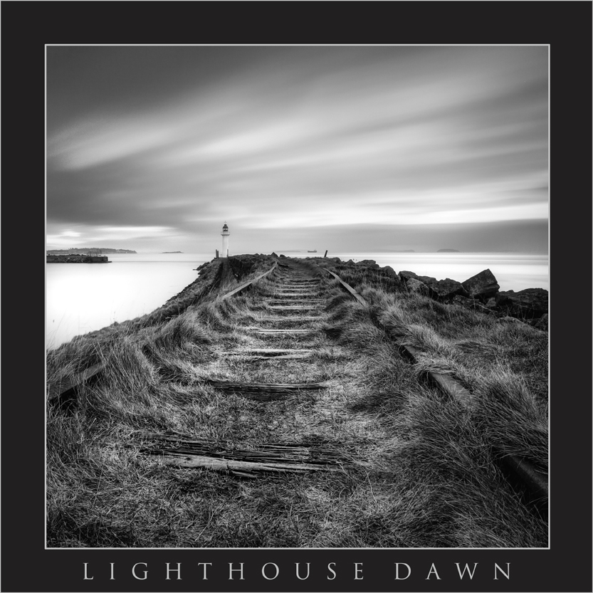 LIGHTHOUSE DAWN;BARRY; JACKSONS BAY BARRY; SOUTH WALES LANDSCAPE PHOTOGRAPHY; JACKSONS BAY LIGHTHOUSE; SUNRISE AT JACKSONS BAY; BUY CANVAS OF JACKSONS BAY; BLACK AND WHITE IMAGES OF BARRY.jpg