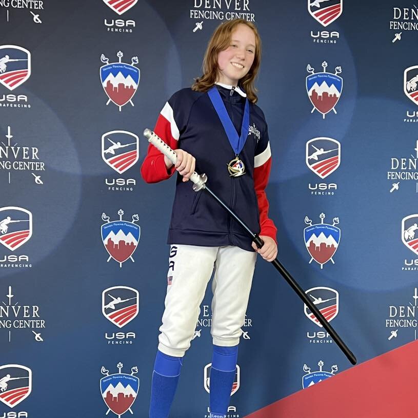 Congratulations to Claire Anderson who won Div I-A Women&rsquo;s Epee event and earned her A rating at the ROC of the Rockies.  Claire will fenced for Denison University in the fall. 

#&eacute;p&eacute;e #denvercolorado #fencinglife #denverfencingce