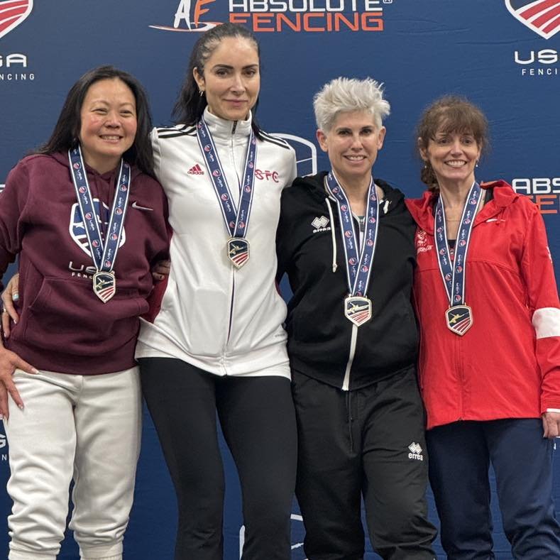 Eileen Rooney Foley Team (Goddess Gang) won Gold 🥇 at 2024 USA Fencing National Championships in Vet Women&rsquo;s Sabre.  This is second medal for Eileen after her individual result!  Congratulations Eileen!

#denverfencing #denverfencingcenter #de