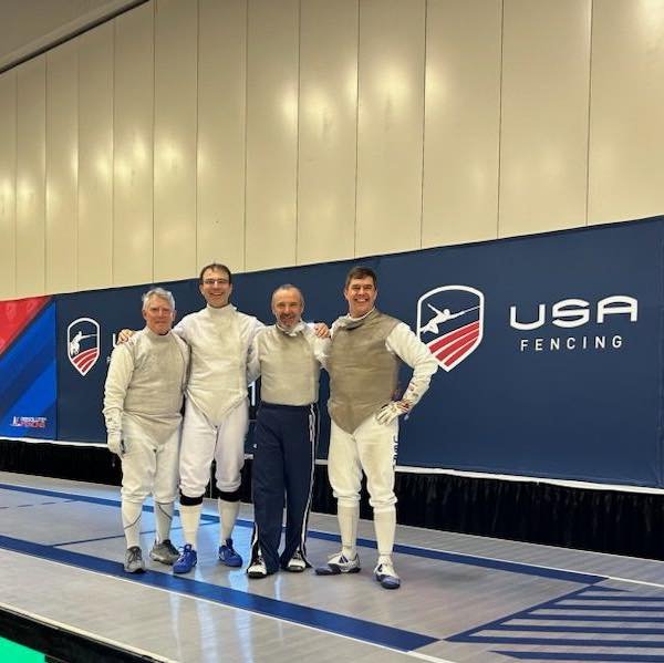 Denver Fencing Center Veteran Foil Team finished 5th behind strong performance from newcomer Patrick Stoy.  Congratulations to Darricau Henri, Tom L, Tom M and Patrick!

#denverfencing #denverfencingcenter #denvercolorado #usafencing #denver #vetfenc