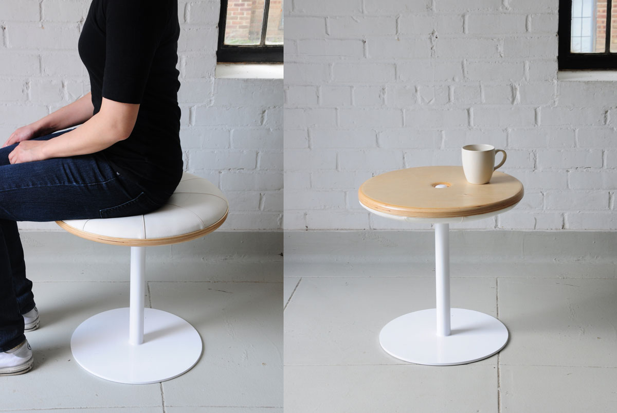   Sottoman by Courtney Clarke  A piece of furniture at a given height can serve different functions based on the treatment of the horizontal surface. The top of Sottoman provides users with a soft side suitable for sitting and a hard side to be used 