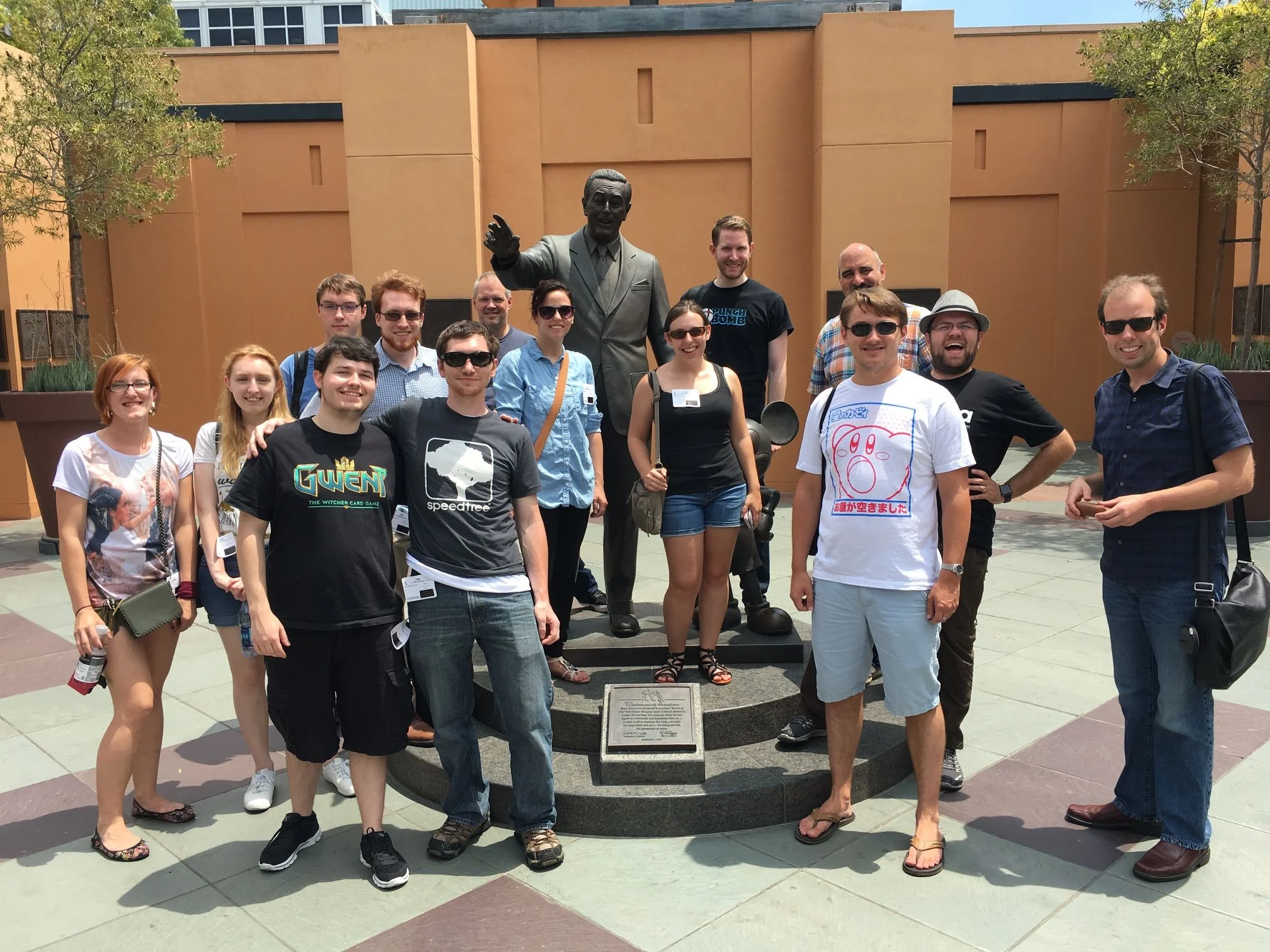The crew enjoying a nice tour of the Disney Studios Burbank lot