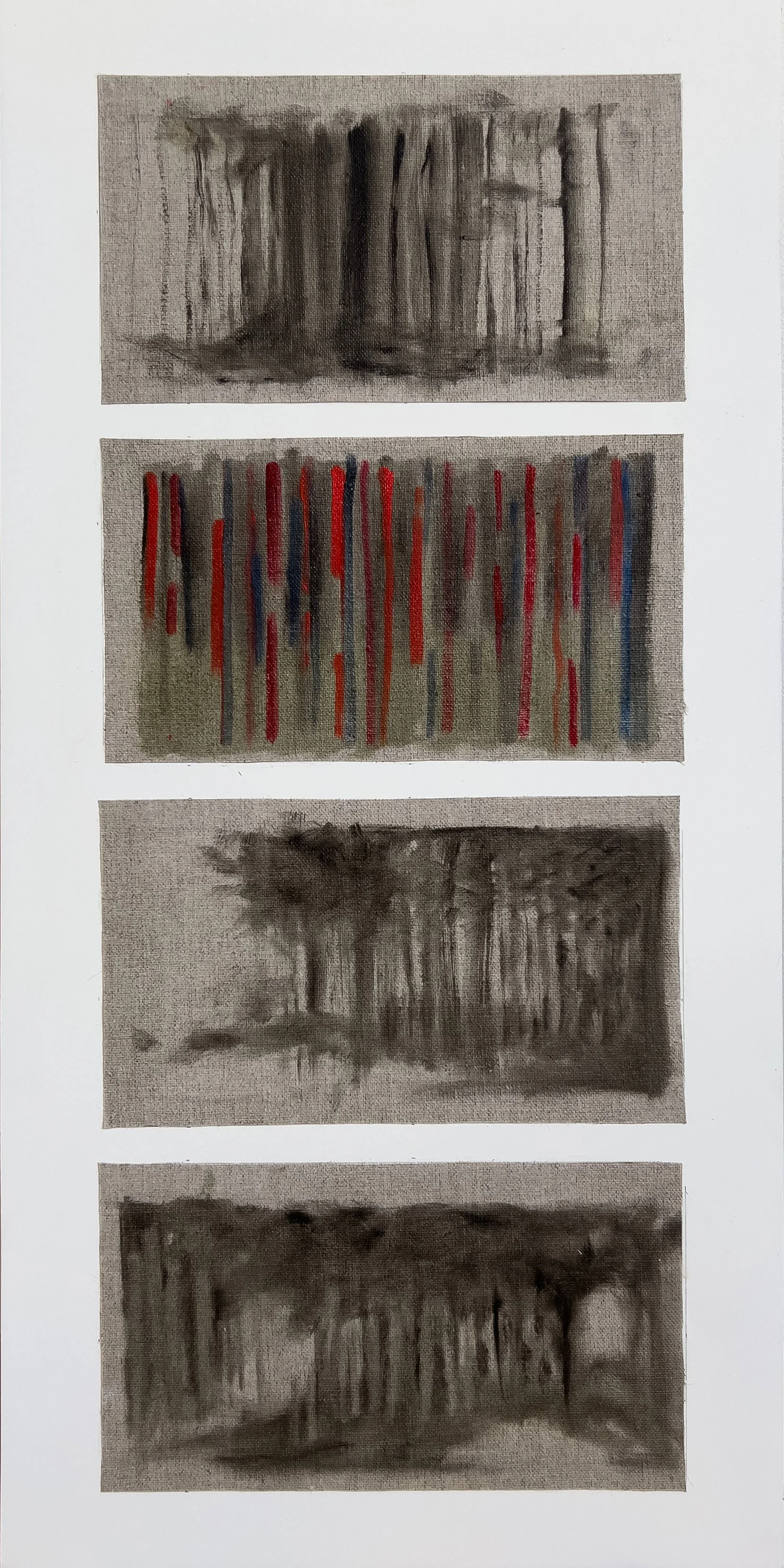 Síológa 4 (Seedlings 4) - 2026, Oil on Linen on Panel, 24x12