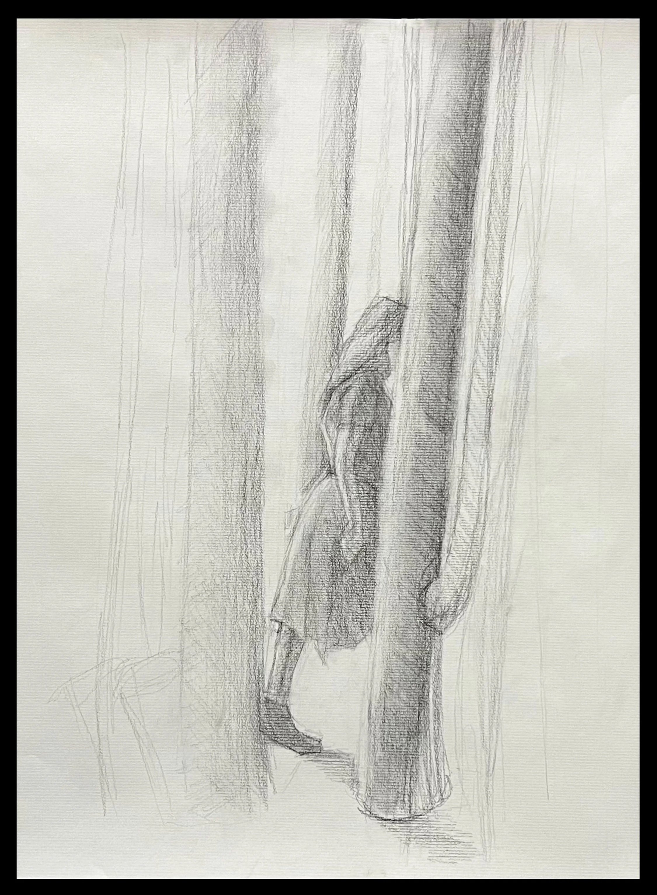 Spléachadh (Glimpse) - 2025, Charcoal on Paper, 19x14