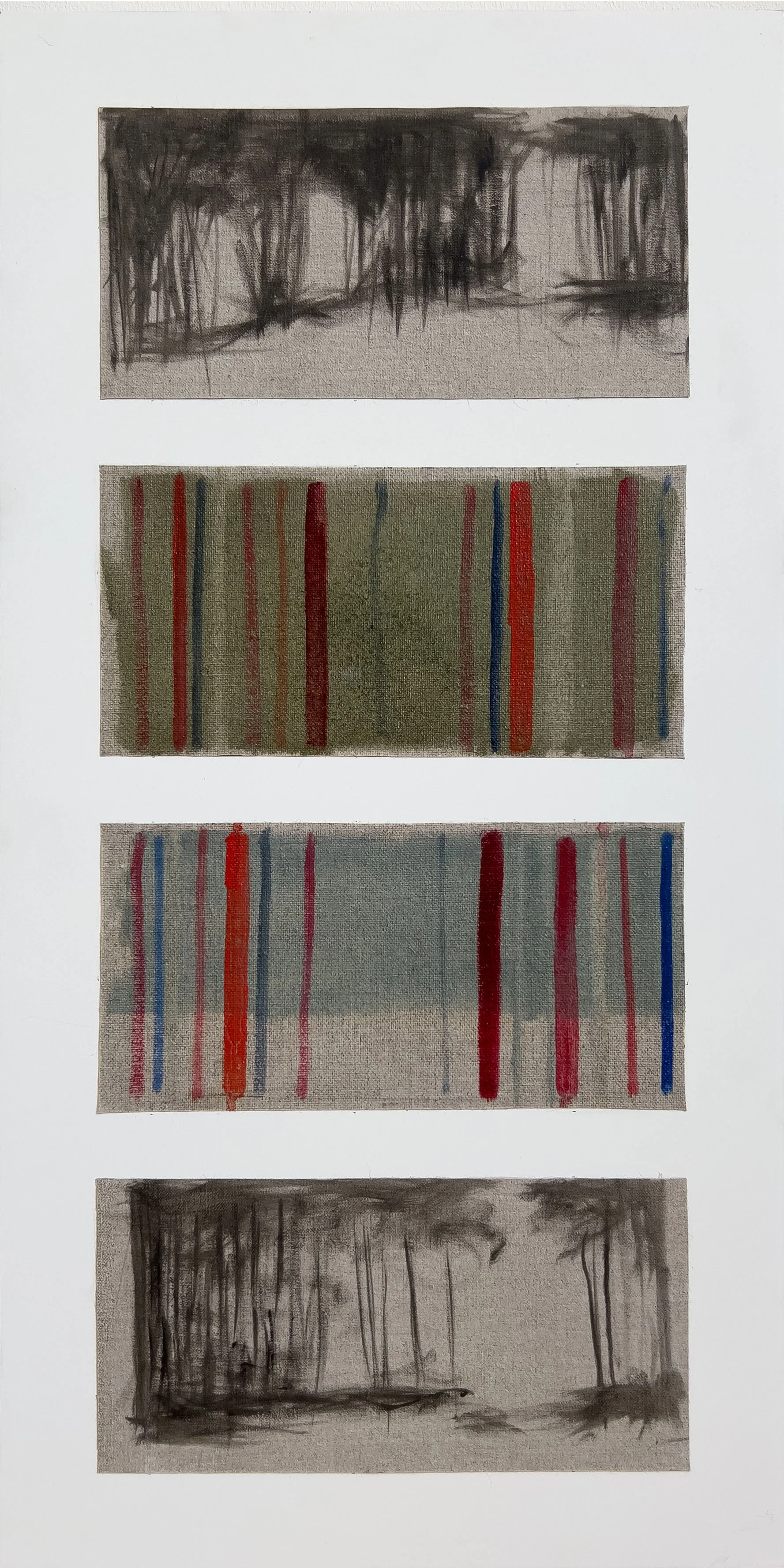 Síológa 1 (Seedlings 1) - 2026, Oil on Linen on Panel, 24x12