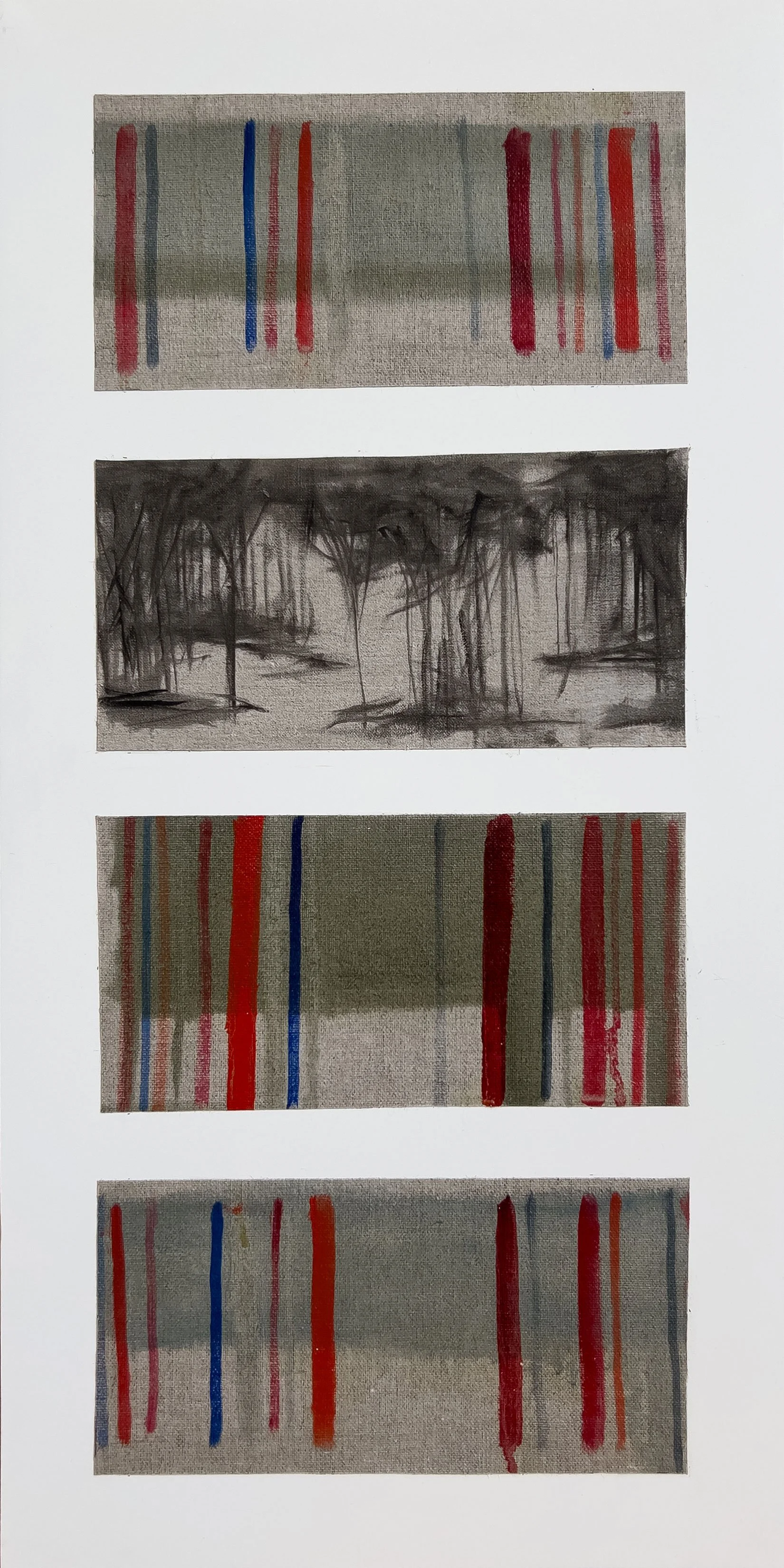 Síológa 3 (Seedlings 3) - 2026, Oil on Linen on Panel, 24x12