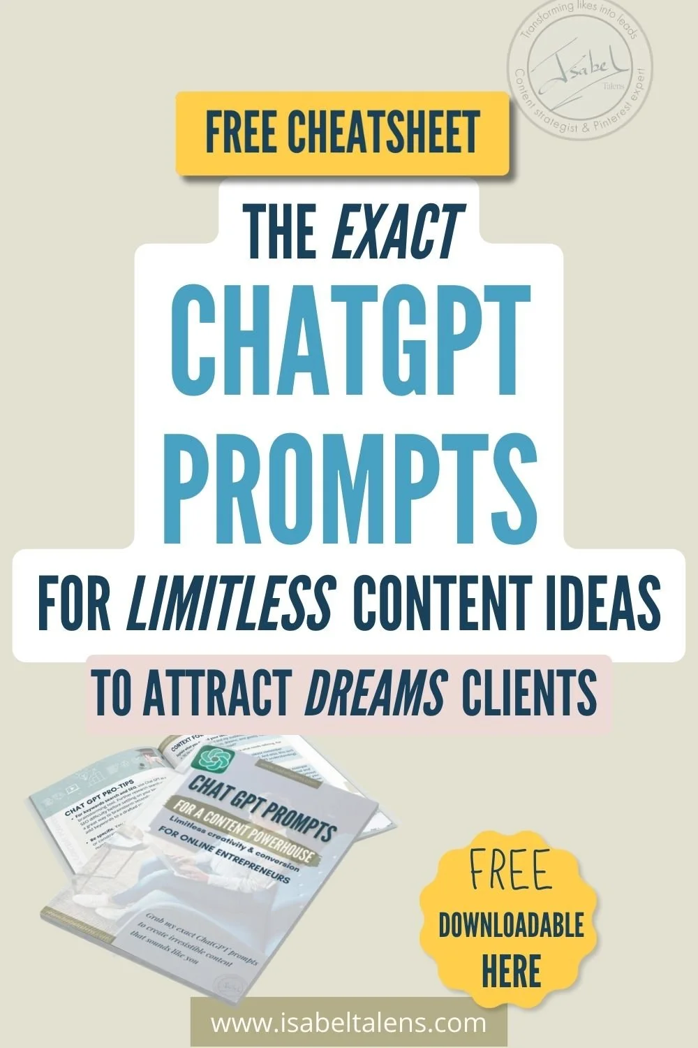 FREE Game-Changing ChatGPT Prompts: Fuel Your Content and Online Business Success | Isabel Talens