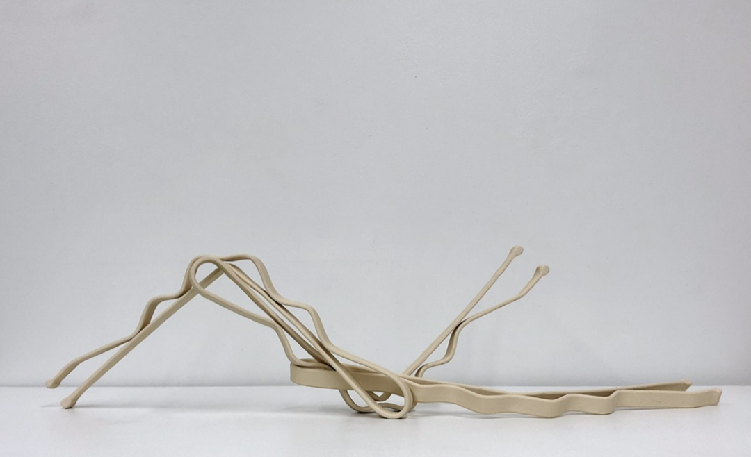 Flow (bobby pins) stoneware, cone 6, approx. 8.25 x 34 x 6 inches, 2019